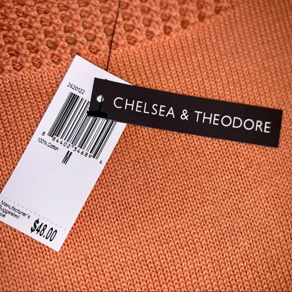 Chelsea & Theodore Orange Crochet Neck Tank - Picture 6 of 8